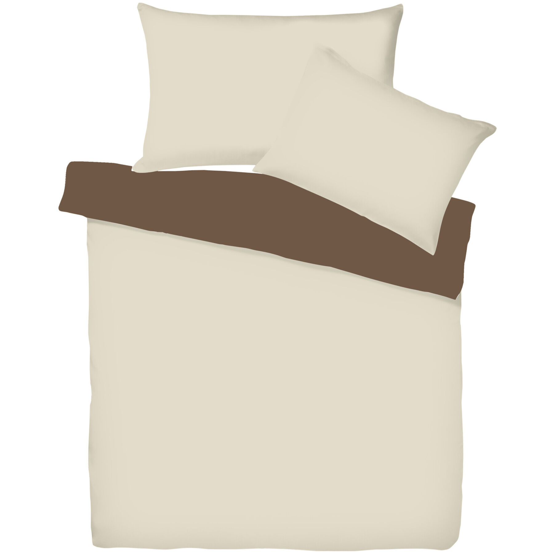 Living Home Housse de coussin Uni Doubleface Naturel/Tabac Uni Coton L 50 P 70 cm