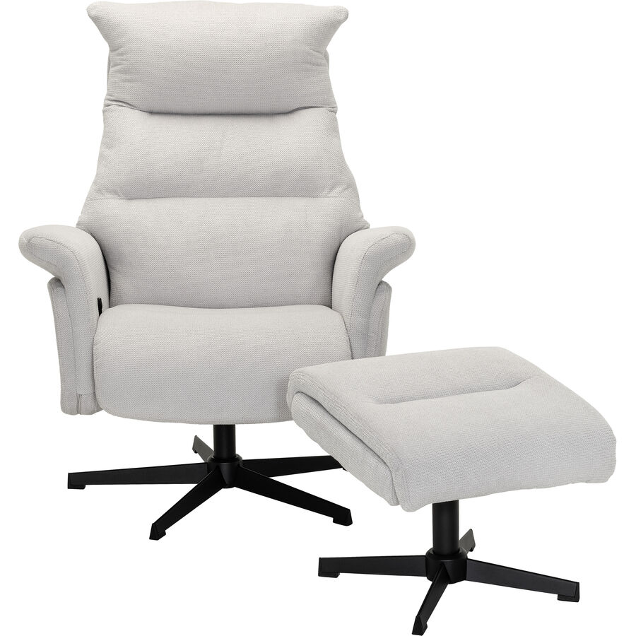 Relaxsessel Heidi Hellgrau Mikrofaser/Echtleder T 88 B 86 cm H 112.5 cm