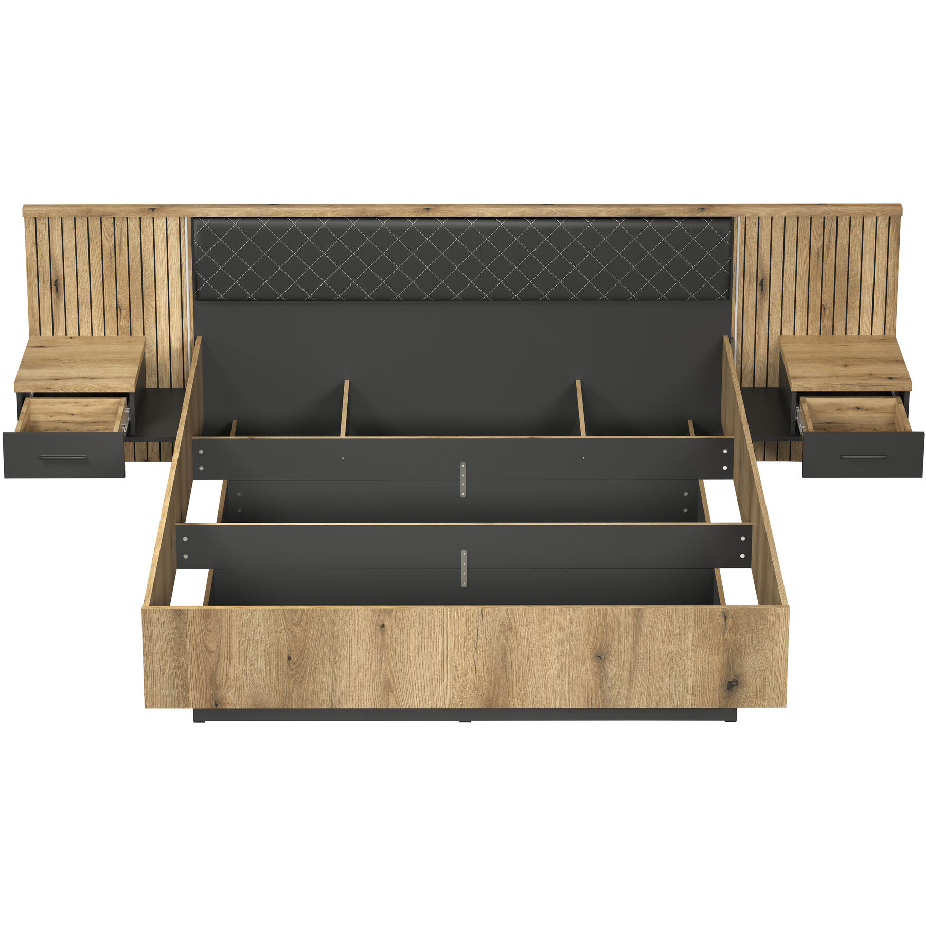 Bett Beatrice Holz Eiche 180 x 200 cm - Material: Holzwerkstoff - Bett