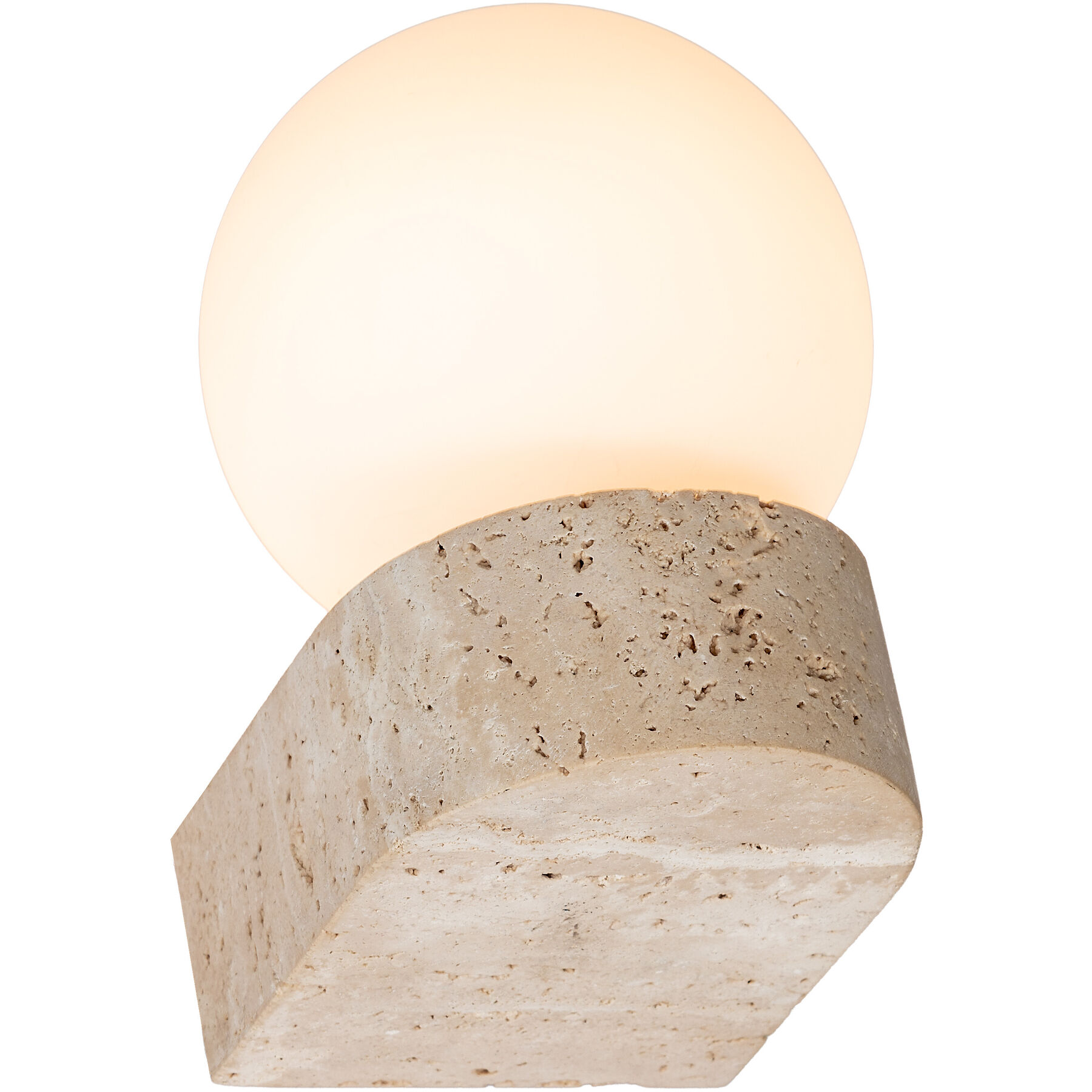 Wandlampe Cara natur/weiss Stein/Glas B 10 cm