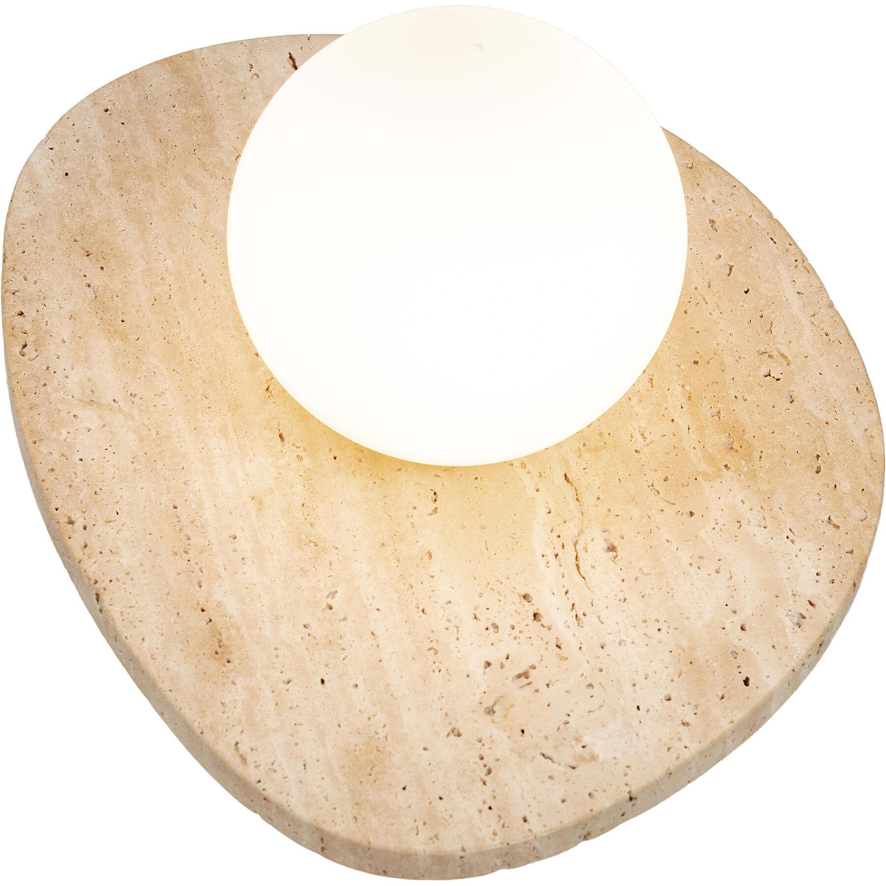 Wandlampe Cara natur/weiss Glas/Stein B 30 cm