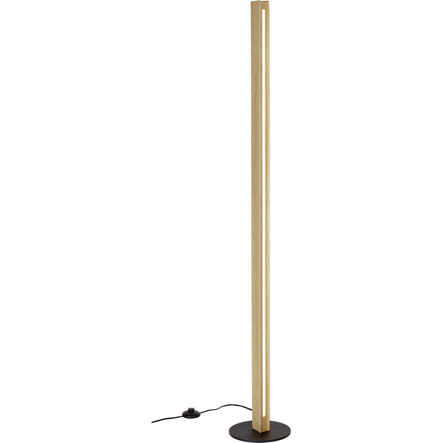 Stehlampe Clifton eiche Holz/Metall 2700 lm Dimmbar: Code H 150 cm - LED - Lichtfarbe: Extra warmweiss- LED Energiesparlampe