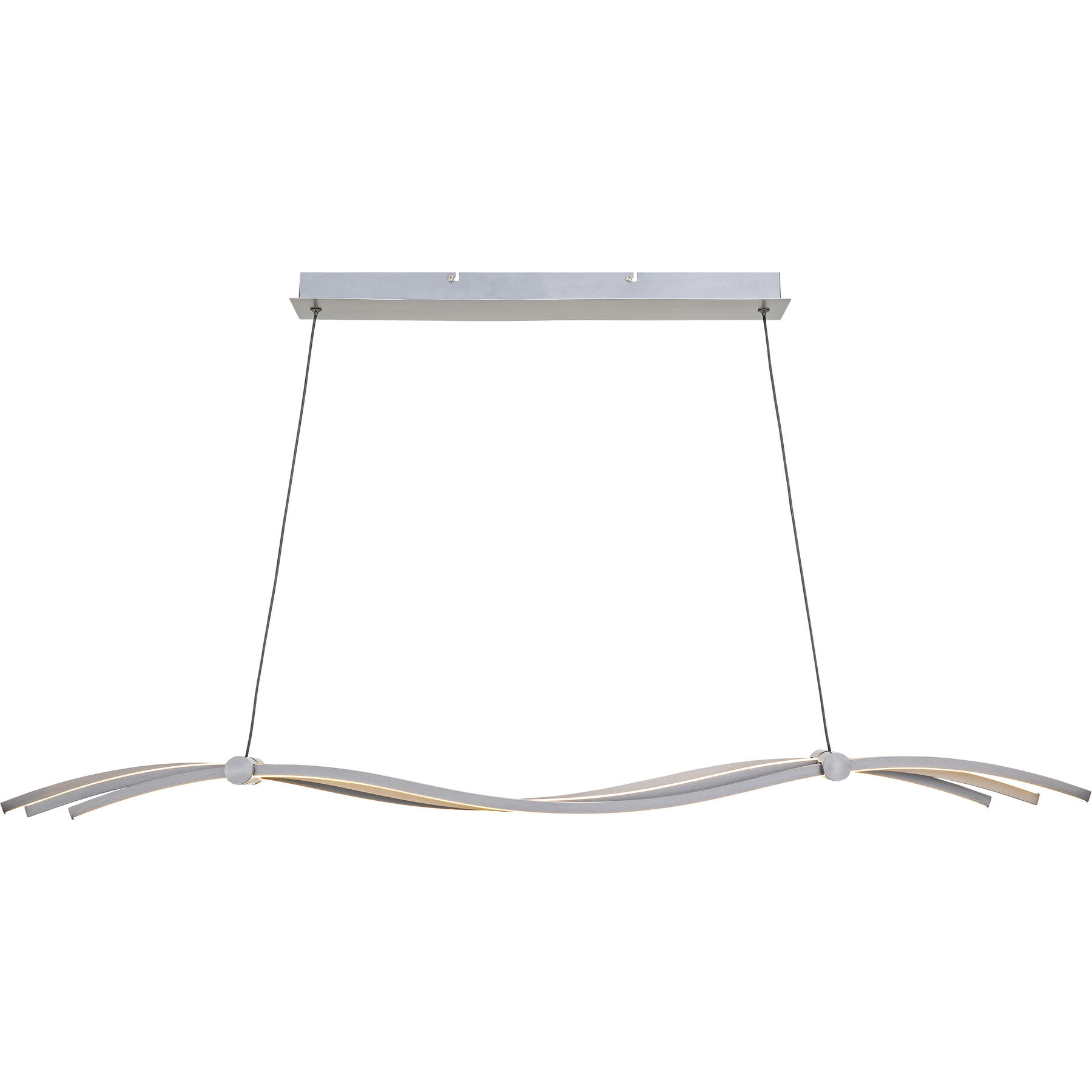Pendellampe Ascoli silber Metall/Aluminium 4200 lm Dimmbar B 120 cm - LED - Lichtfarbe: Extra warmweiss - Helles Neutralweiss- LED Energiesparlampe