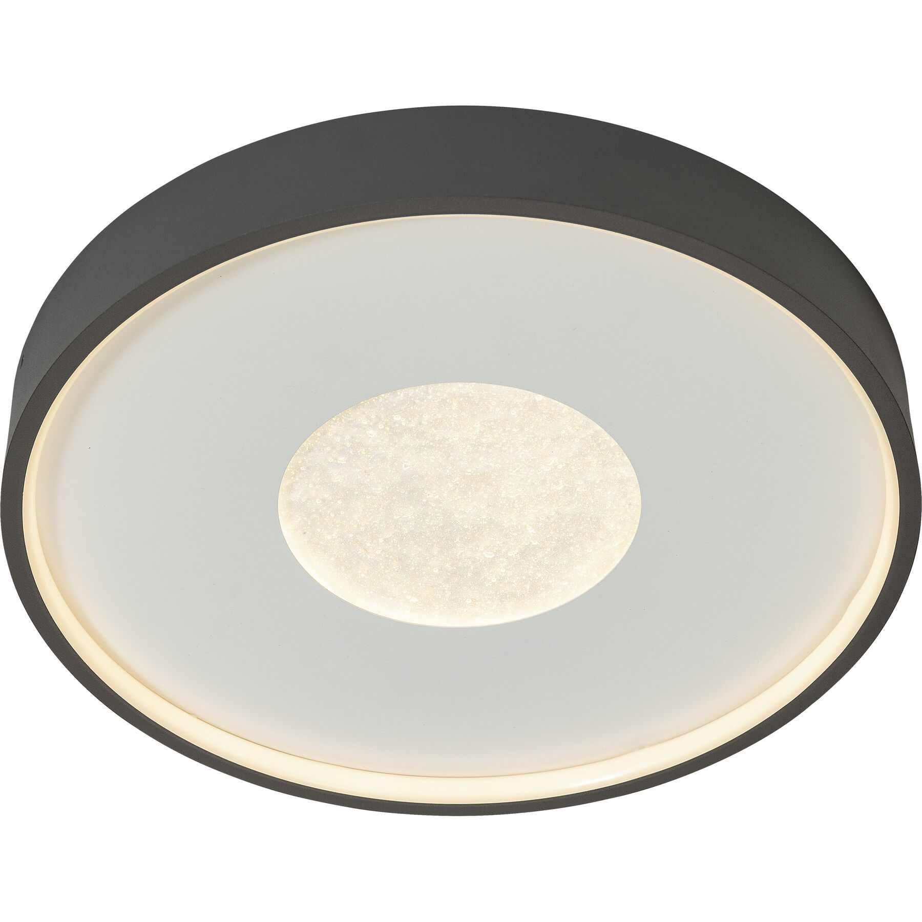 Deckenlampe Barletta dunkelgrau Metall/Kunststoff 3100 lm Dimmbar B 40 cm - LED - Lichtfarbe: Extra warmweiss- LED Energiesparlampe