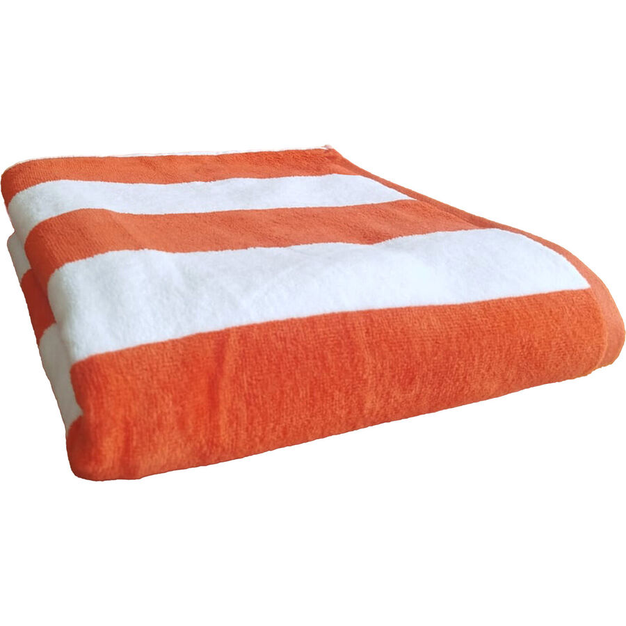 Strandtuch Lucia Orange/Weiss Baumwolle 80 cm 180 cm