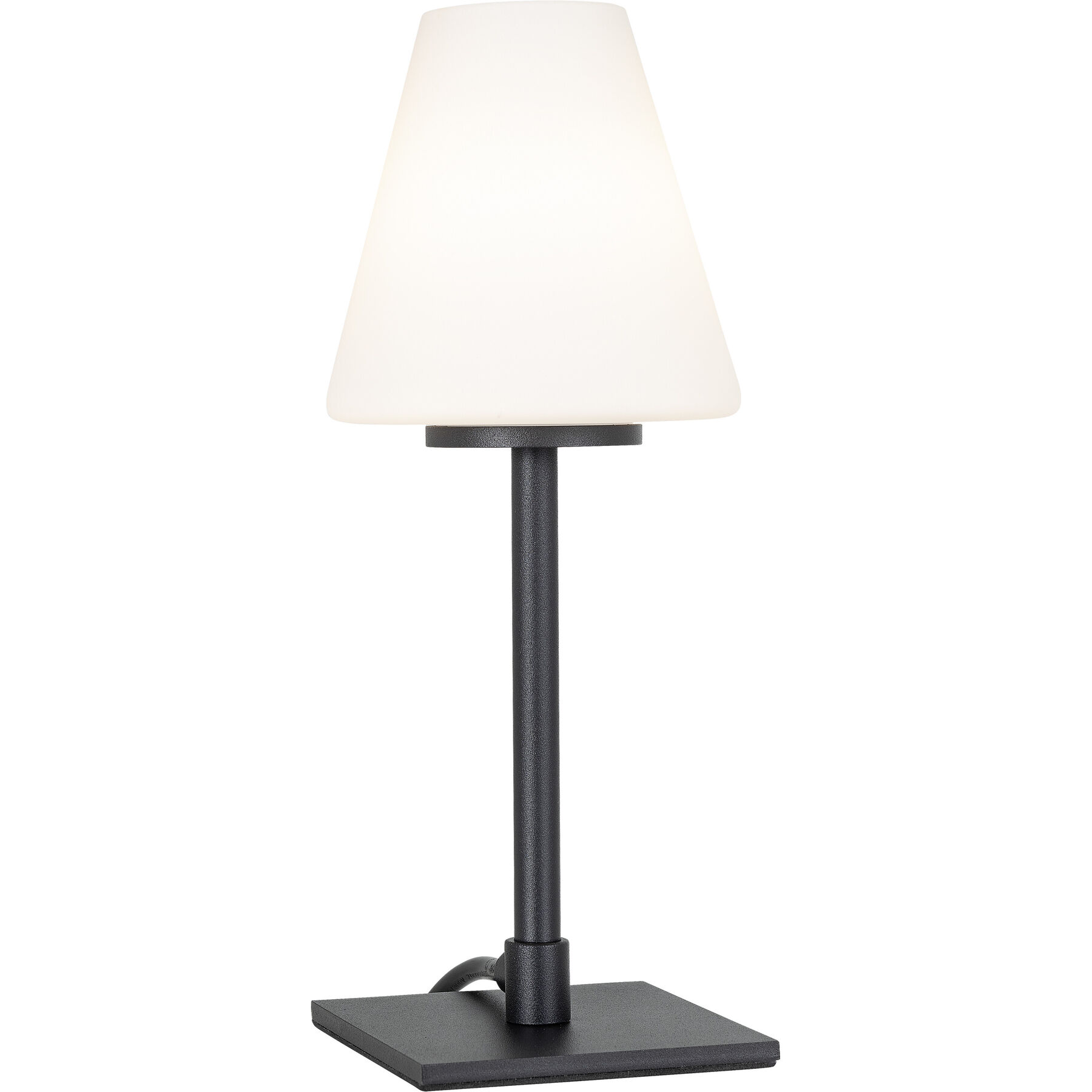 Tischlampe Makka schwarz Metall/Glas H 25 cm 440 lm - LED - Lichtfarbe: Warmweiss- LED Energiesparlampe