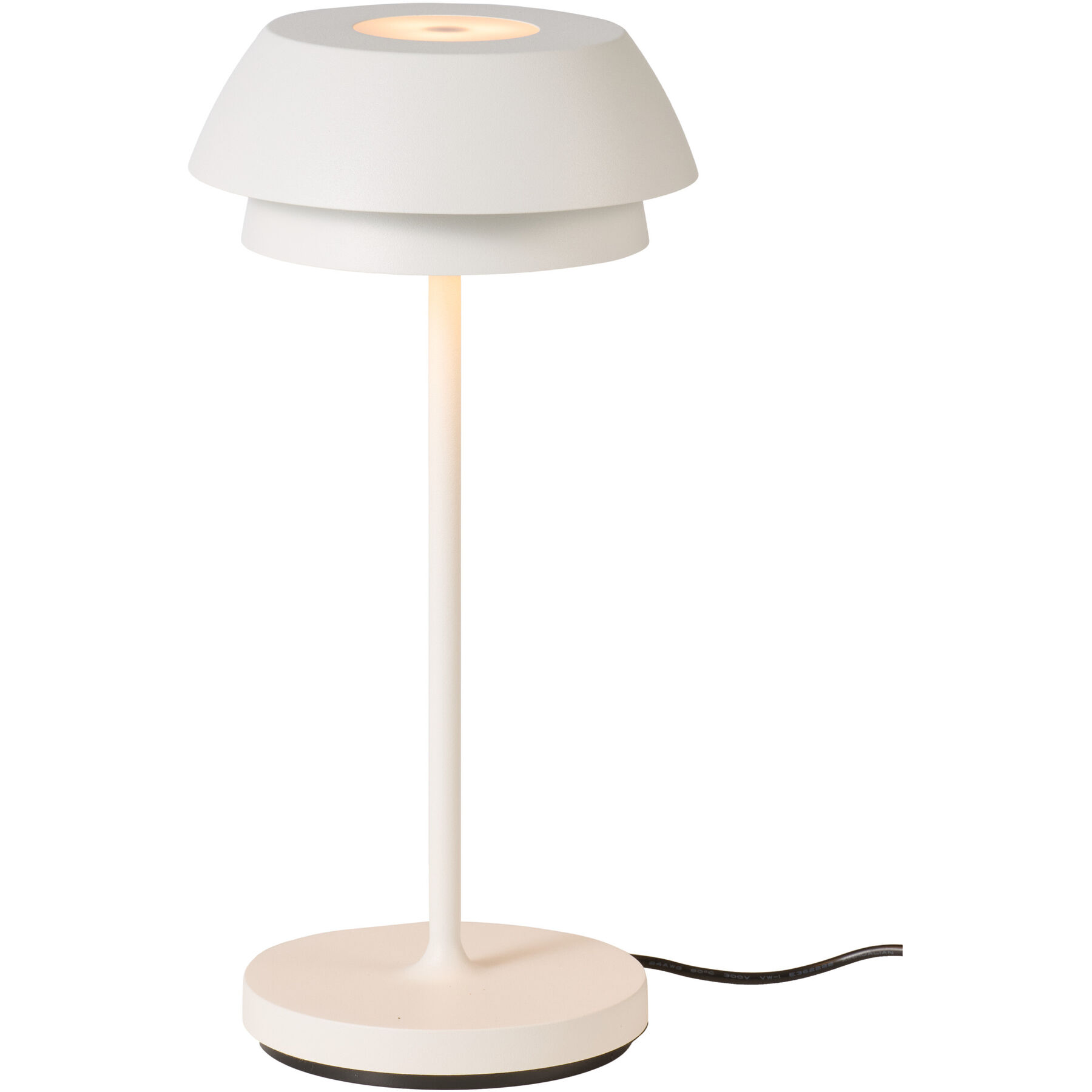 Tischlampe Caniles weiss Kunststoff H 18.5 cm 220 lm - LED - Lichtfarbe: Extra warmweiss - LED Energiesparlampen
