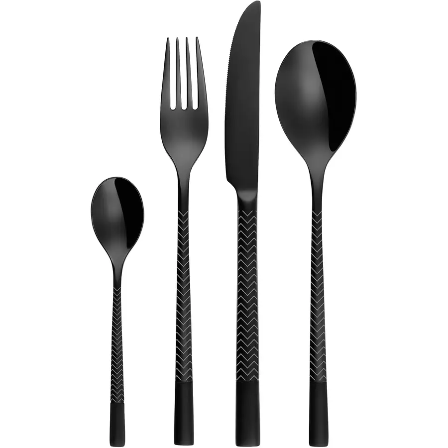 Besteck-Set Luxus schwarz Chromnickelstahl 18/10 16 Stk