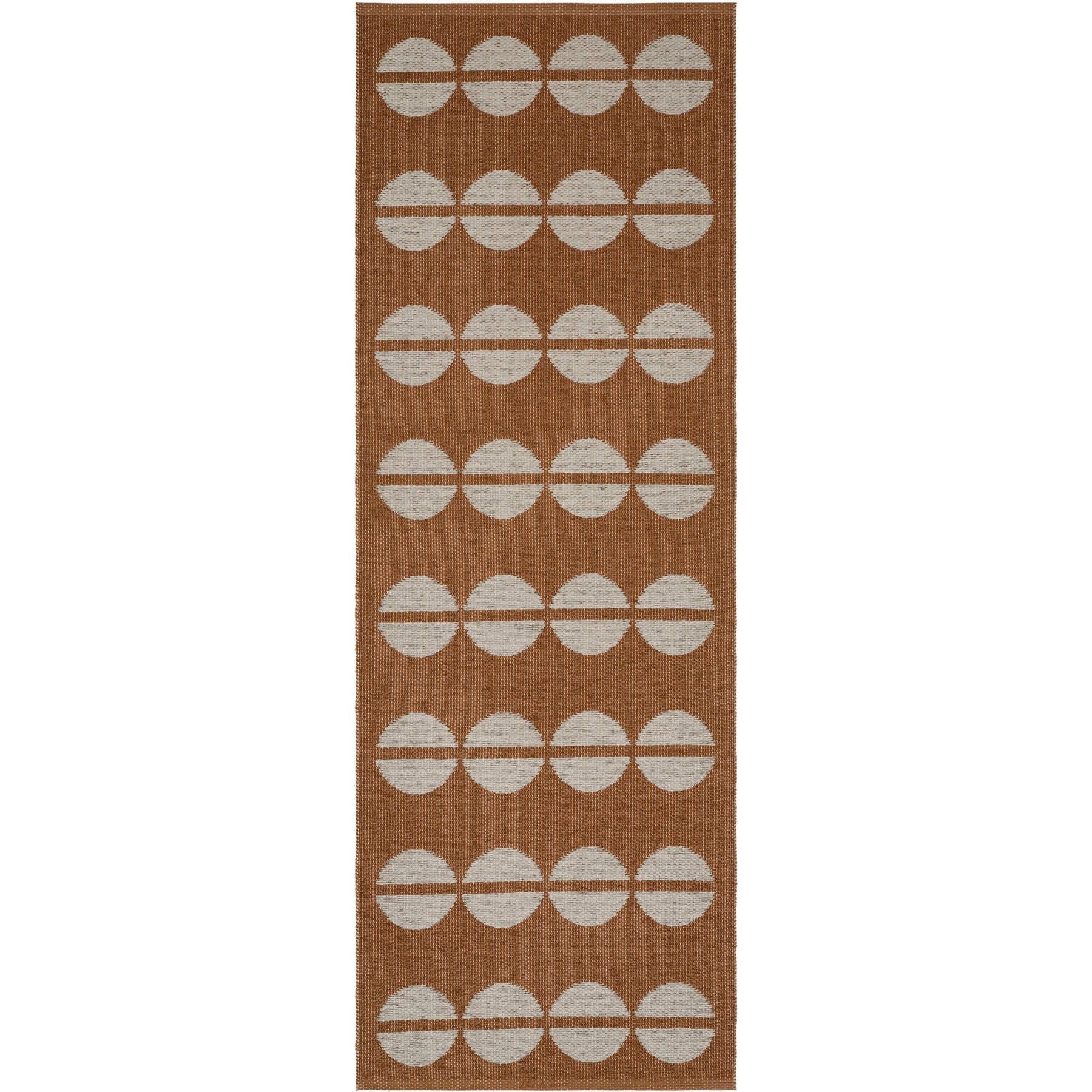 HORREDSMATTAN Outdoor-Teppich Bastian Rust Tupfenmuster Phthalatfreies PVC 90 Prozent, Polyester 10 Prozent 70 x 150 cm - Material: Phthalatfreies PVC