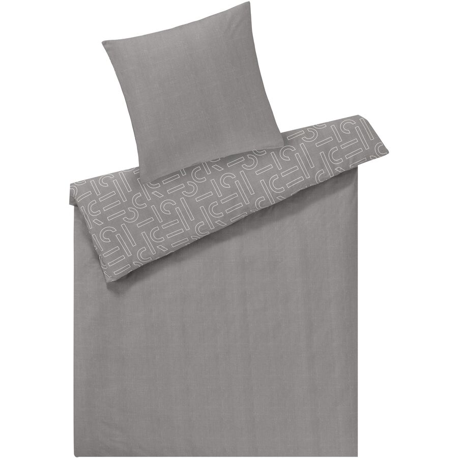 Esprit Bettwäschegarnitur Scatter Contour hellgrau Baumwolle 160 x 210 65 x 100 cm