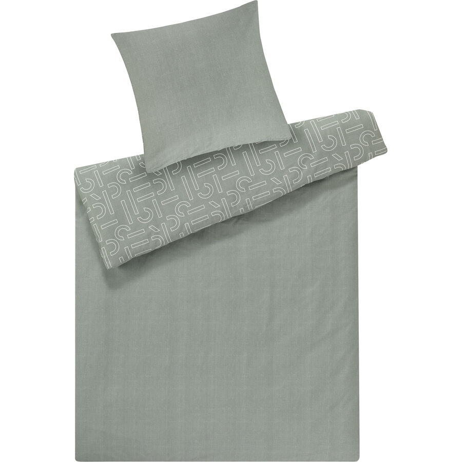 Esprit Bettwäschegarnitur Scatter Contour Salbei Baumwolle 160 x 210 65 x 100 cm