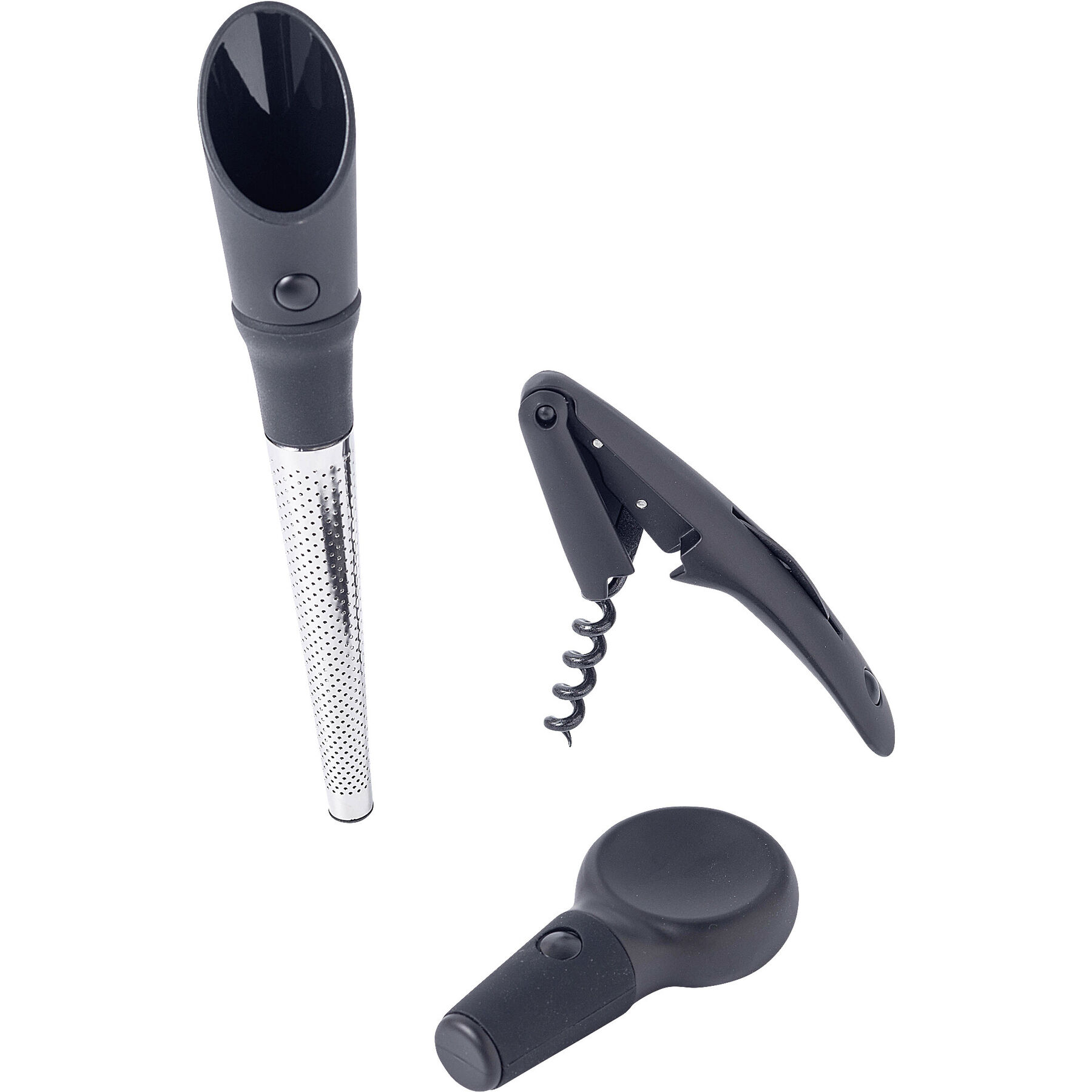 Weinaccessoires Vino e Stile schwarz/silber Kunststoff/Metall - Weinaccessoires