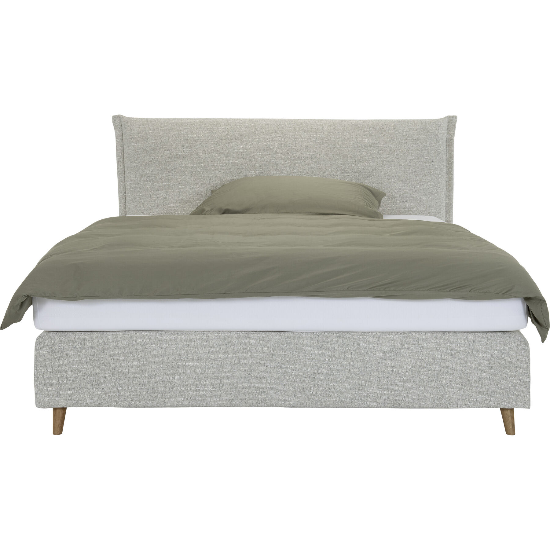 Boxspringbett Sørensen beige Stoff 180 x 200 cm - Möbel Konfigurator: Traummöbel individuell zusammenstellen - Boxspringbett