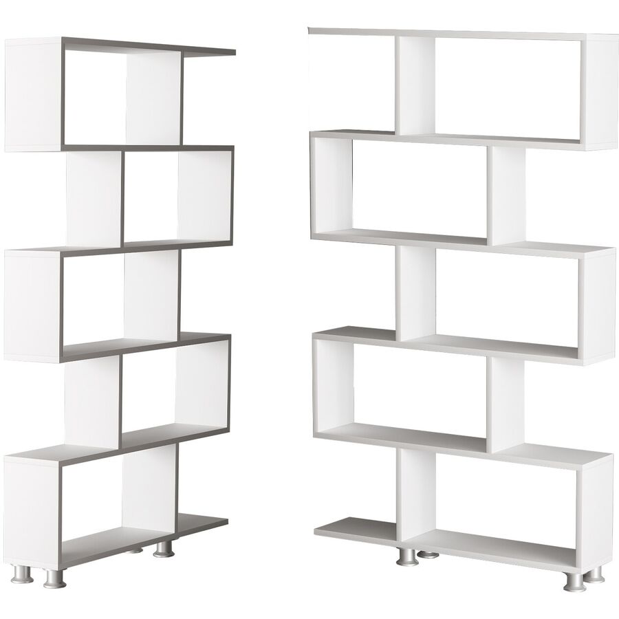 Scaffale per libri Yemek Bianco Materiale a base di legno/Plastica 102 cm 23 cm