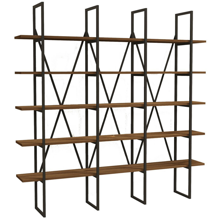 Scaffale per libri Yemek Marrone Materiale a base di legno/Plastica 160 cm 160 cm