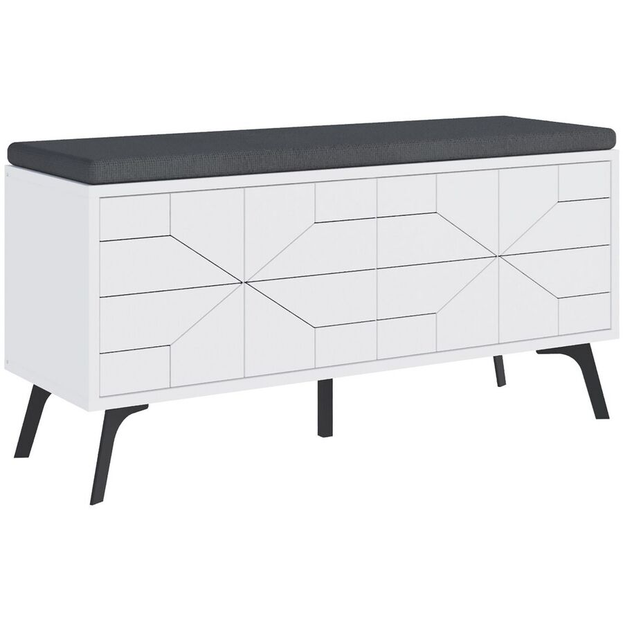 Armadio per scarpe Yemek Bianco Materiale a base di legno 107 cm 35 cm