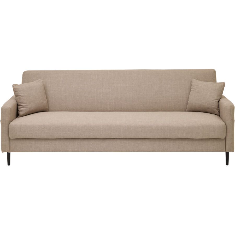 Bettsofa Faris Beige/Grau Metall/Polyester 221 cm 85 cm