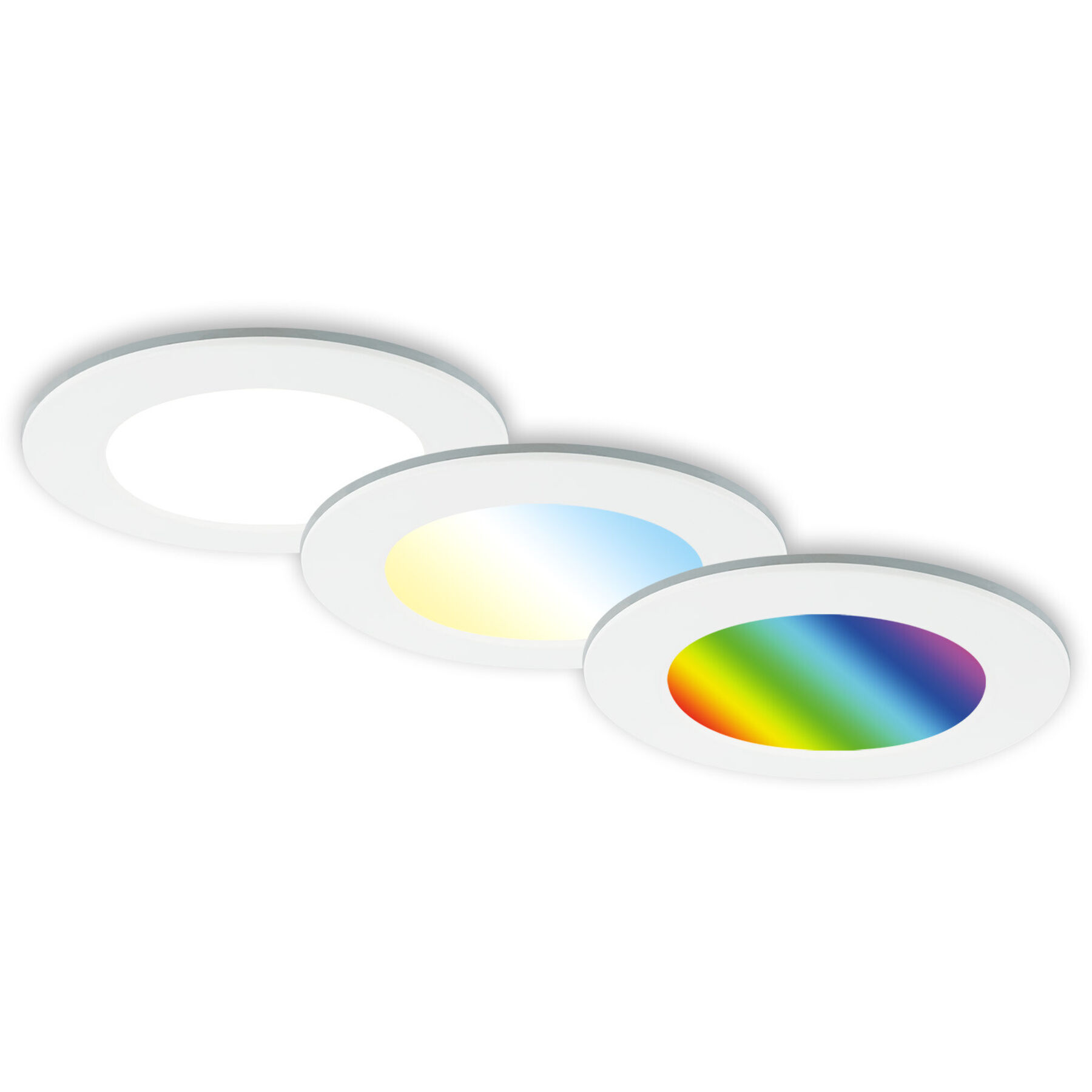 Einbaustrahler Nesso weiss Kunststoff 450 lm Dimmbar B 9.2 cm - LED - Lichtfarbe: Extra warmweiss - Helles Neutralweiss - LED Energiesparlampen