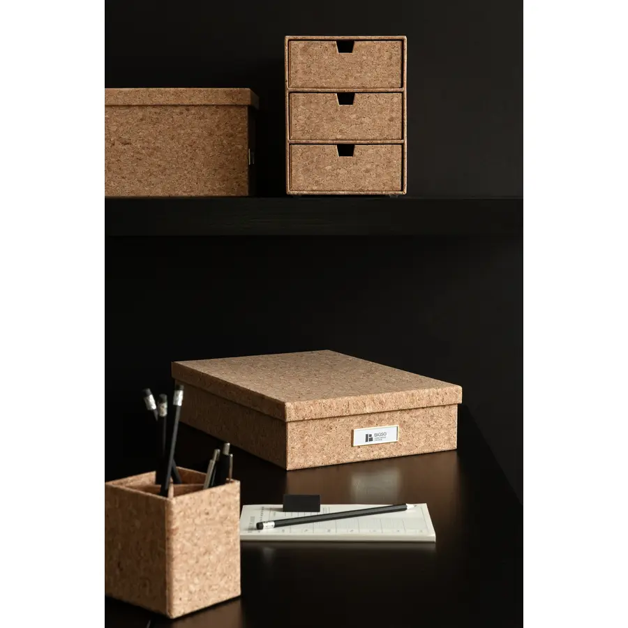 Aufbewahrungsbox Office braun H 8.5 cm