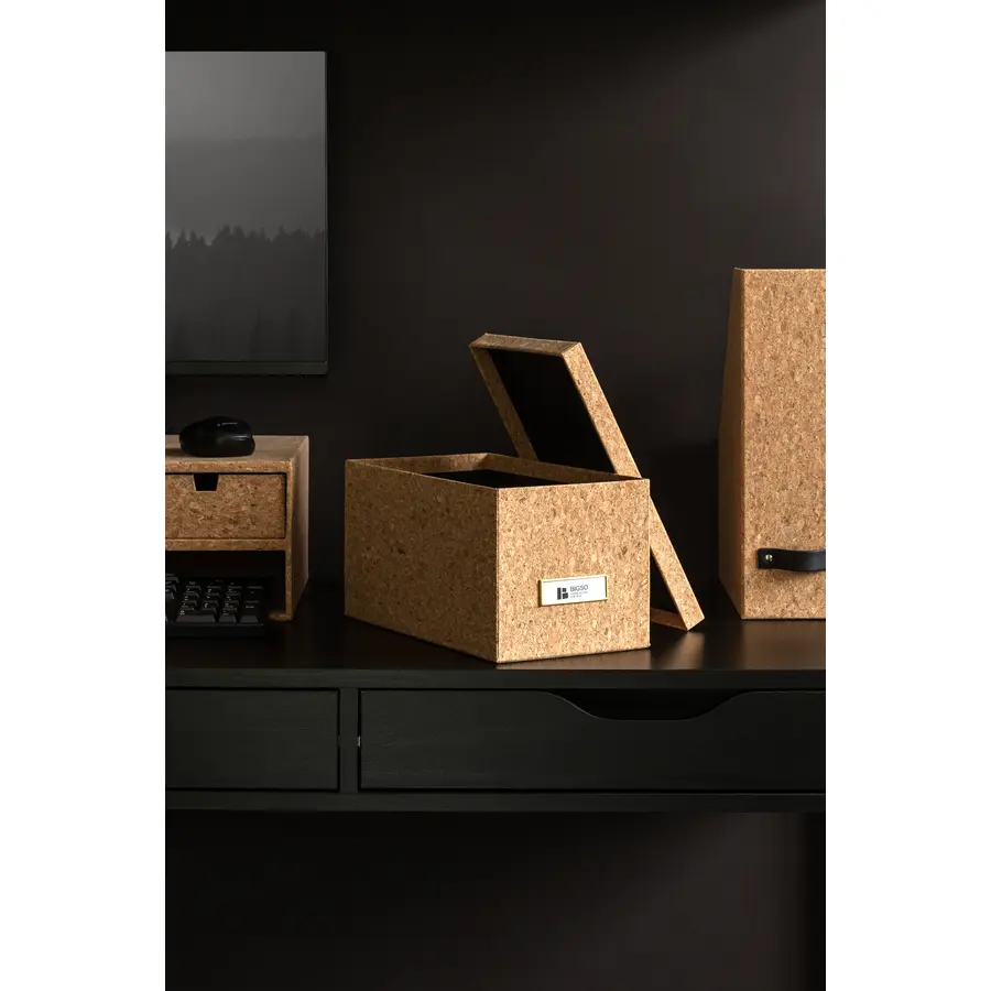 Aufbewahrungsbox Office braun H 15 cm