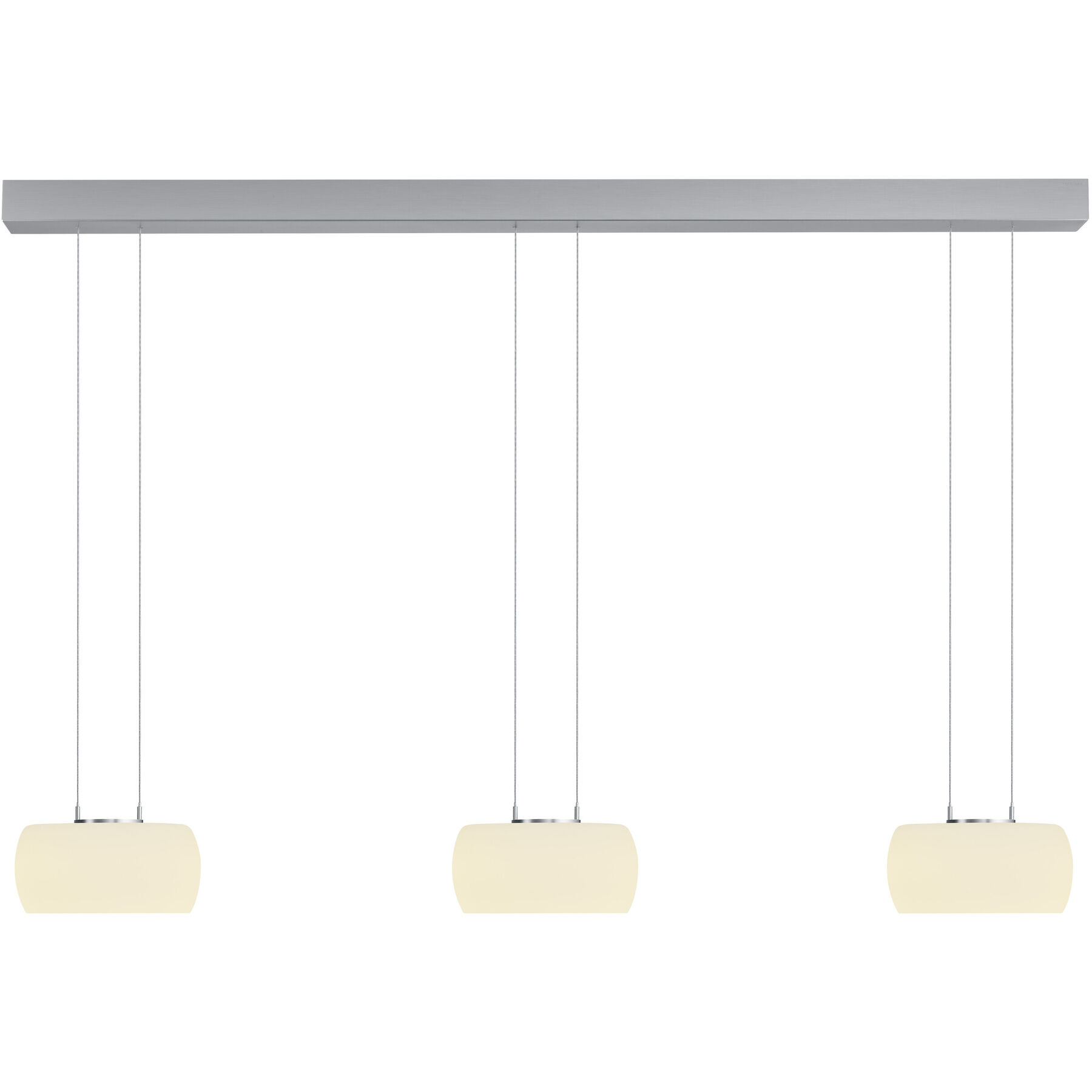 Bankamp Designer-Pendellampe Bold Aluminium matt Aluminium/Stahl 6600 lm Dimmbar B 135 cm - LED - Lichtfarbe: Extra warmweiss- LED Energiesparlampe