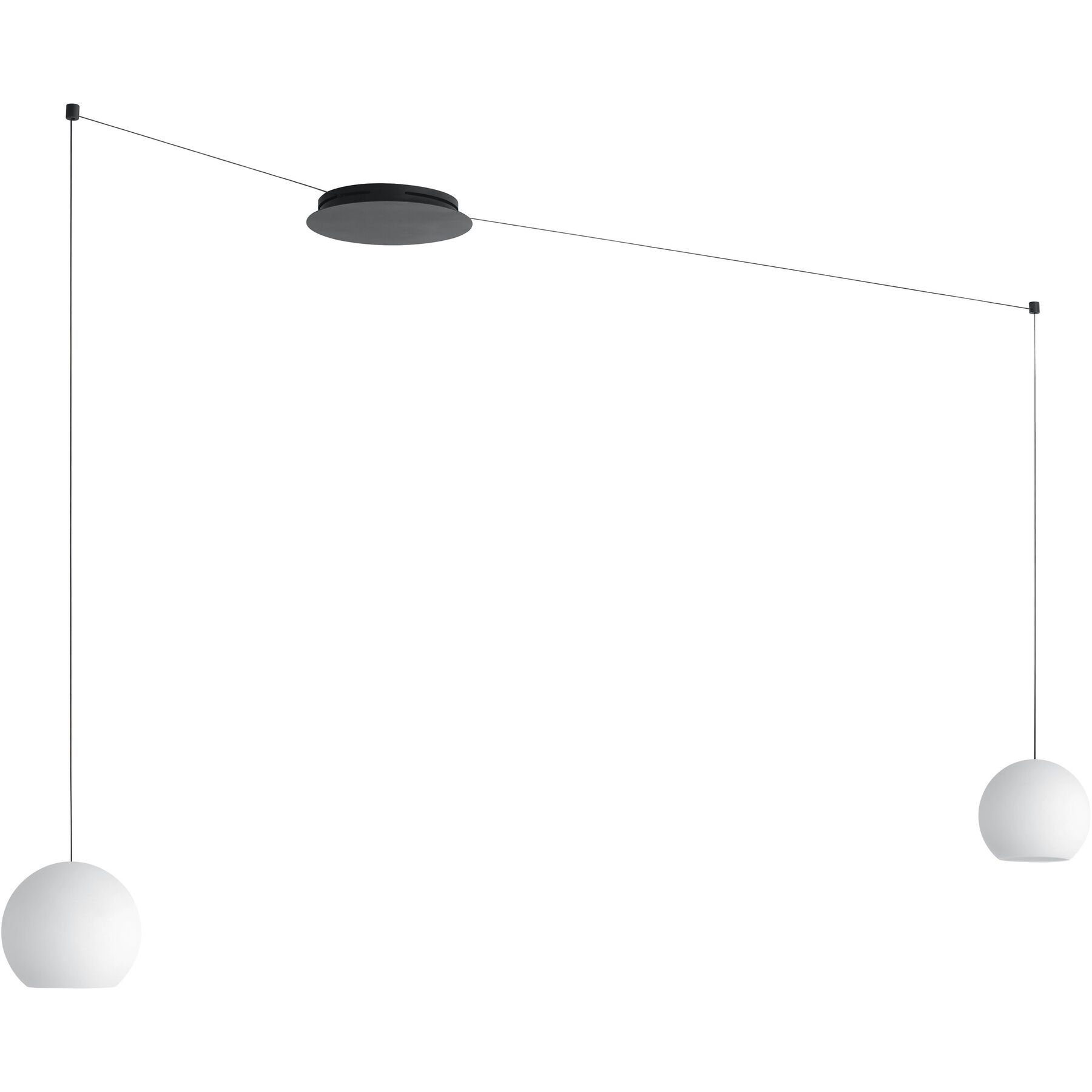 Bankamp Designer-Pendellampe Globe schwarz Aluminium/Acryl 4400 lm B 19 cm - LED - Lichtfarbe: Extra warmweiss- LED Energiesparlampe