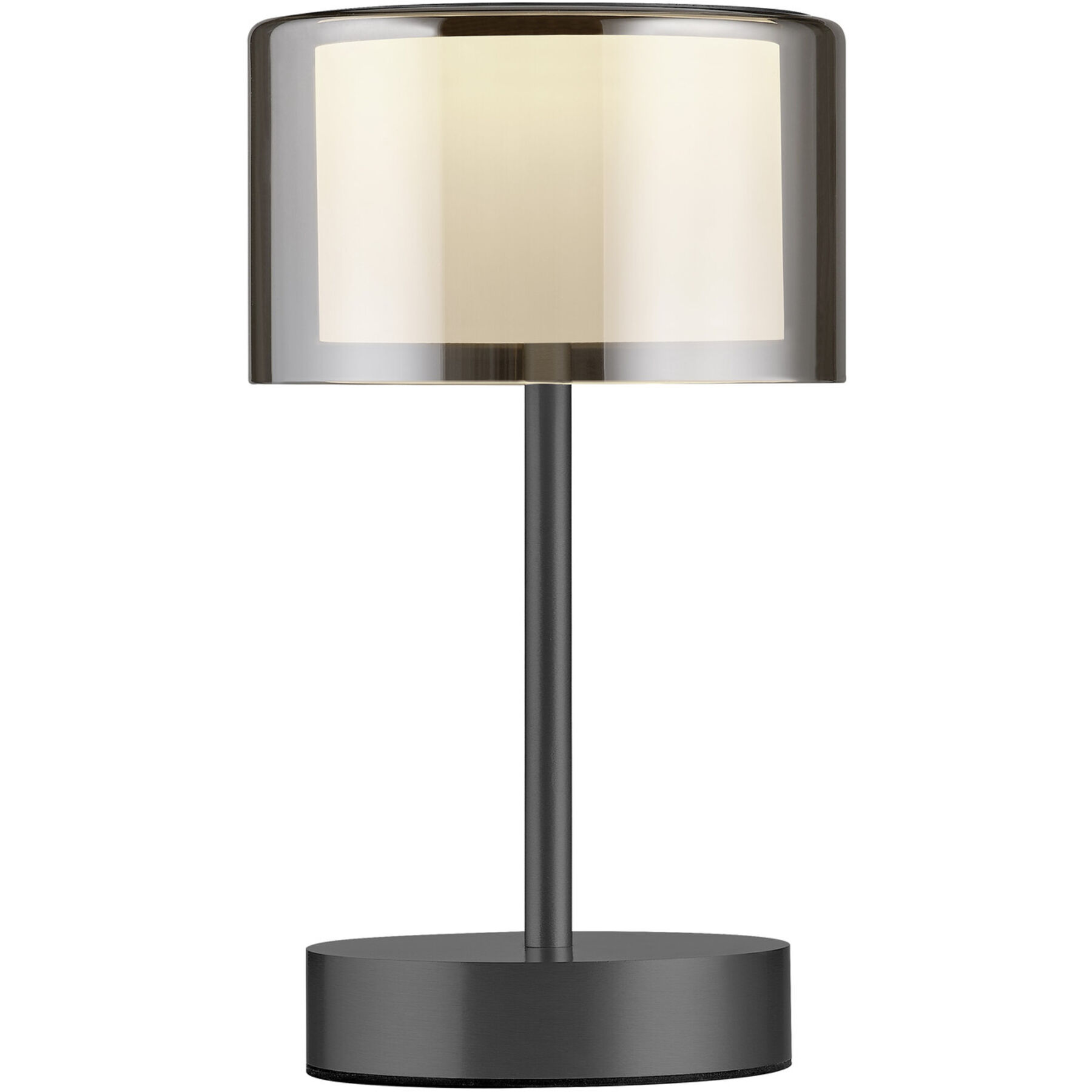 Designer-Tischlampe Bankamp Grand Smoke Akku schwarz dimmbar D 15 cm H 25 cm - LED - Lichtfarbe: Extra warmweiss - Material: Aluminium/Stahl- LED