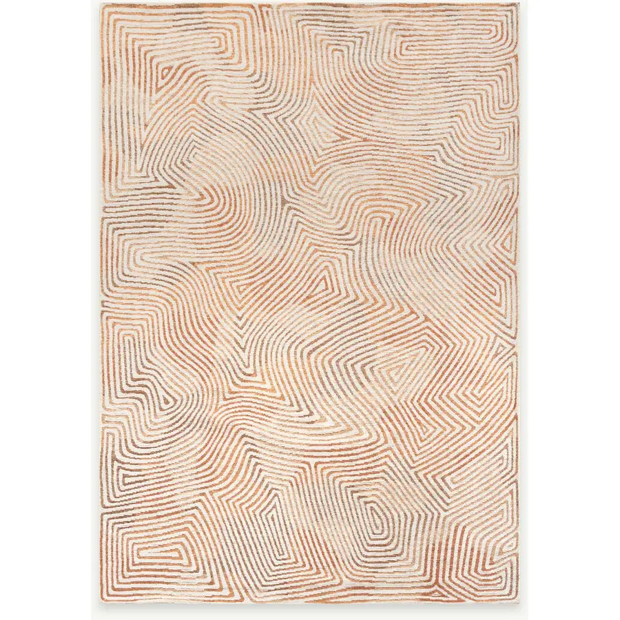 Teppich Indian Sand rot Welle, Düne Polyester 240 x 240 cm