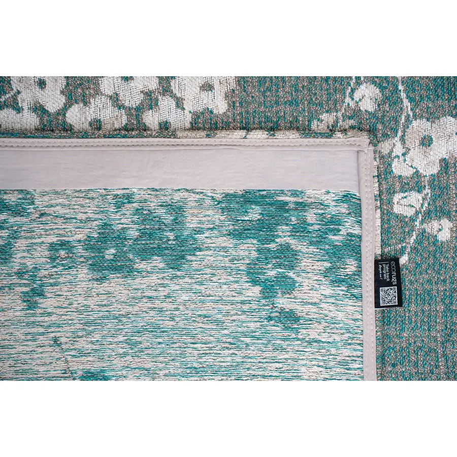 Teppich Lake Blue blau Blumenmuster Polyester 140 x 140 cm