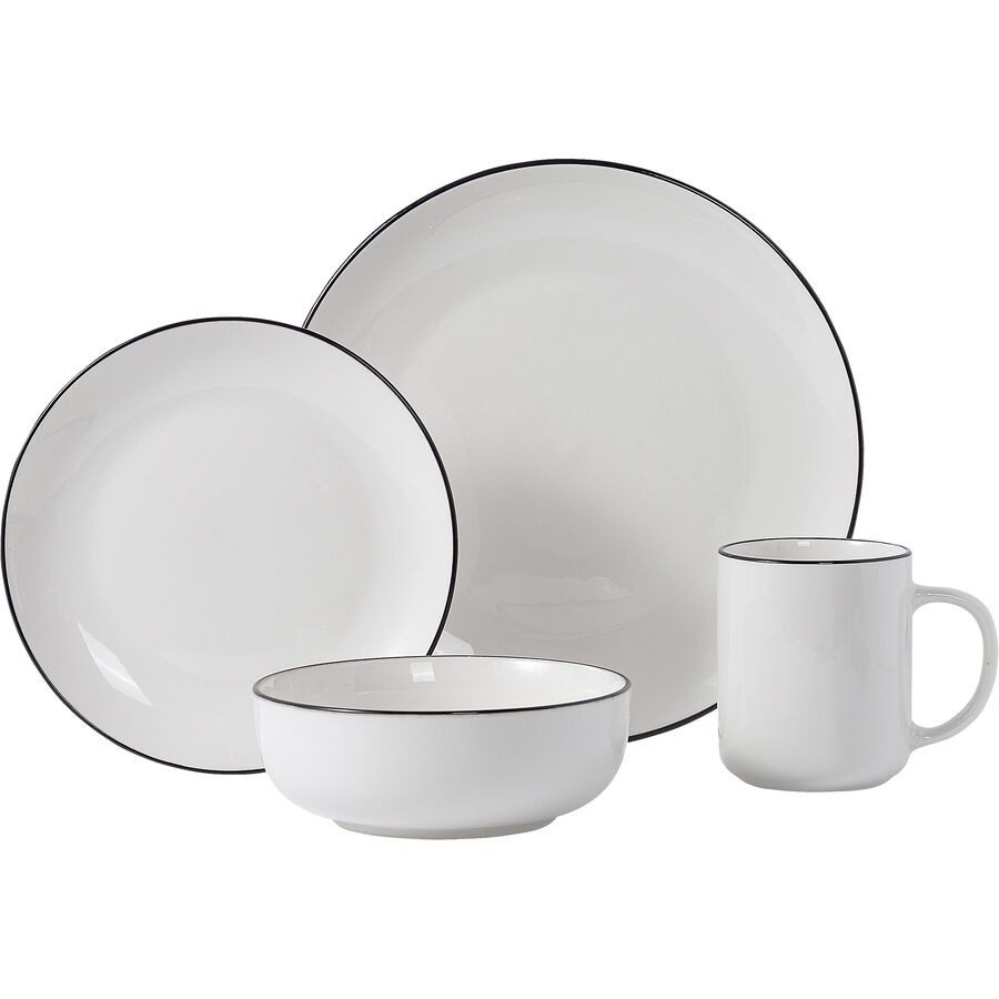 Geschirr-Set Chiara weiss Porzellan 16 Stk