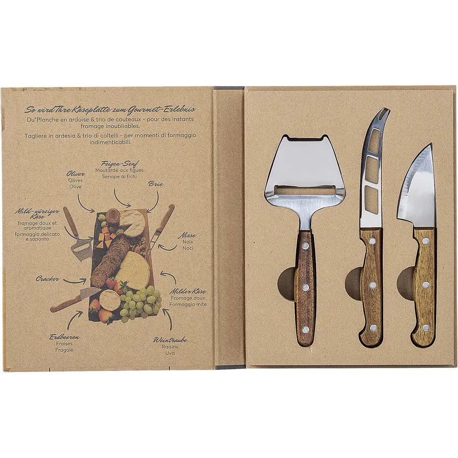 Küchenhelfer-Set Leia silber-braun Edelstahl/holz