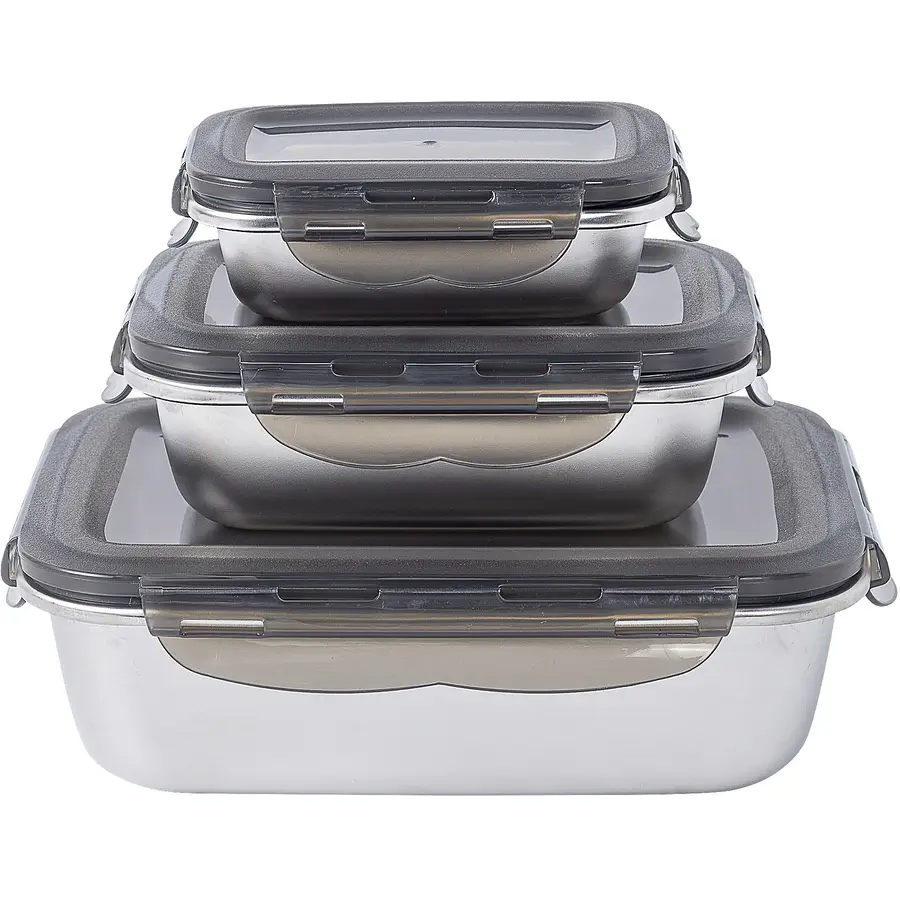 Aufbewahrungsbox Libbie Grau Edelstahl B 16.5 T 7 cm 1600 ml