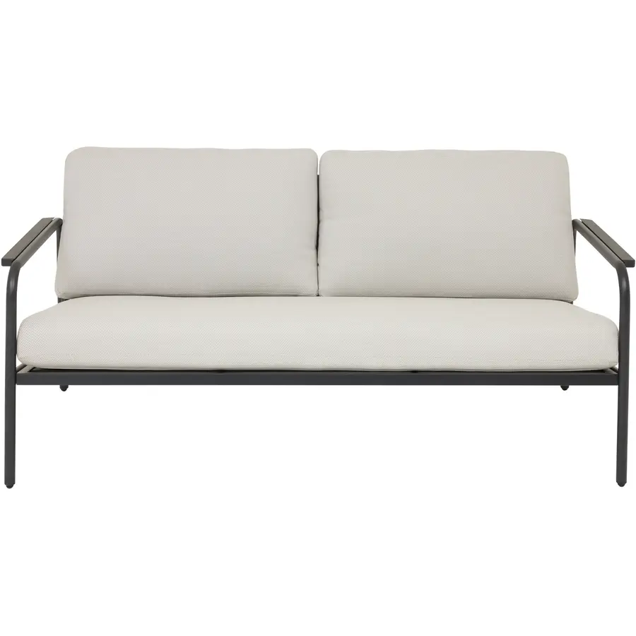 Gartenlounge Nalani schwarz Stahl 2 B 164.5 T 89 cm