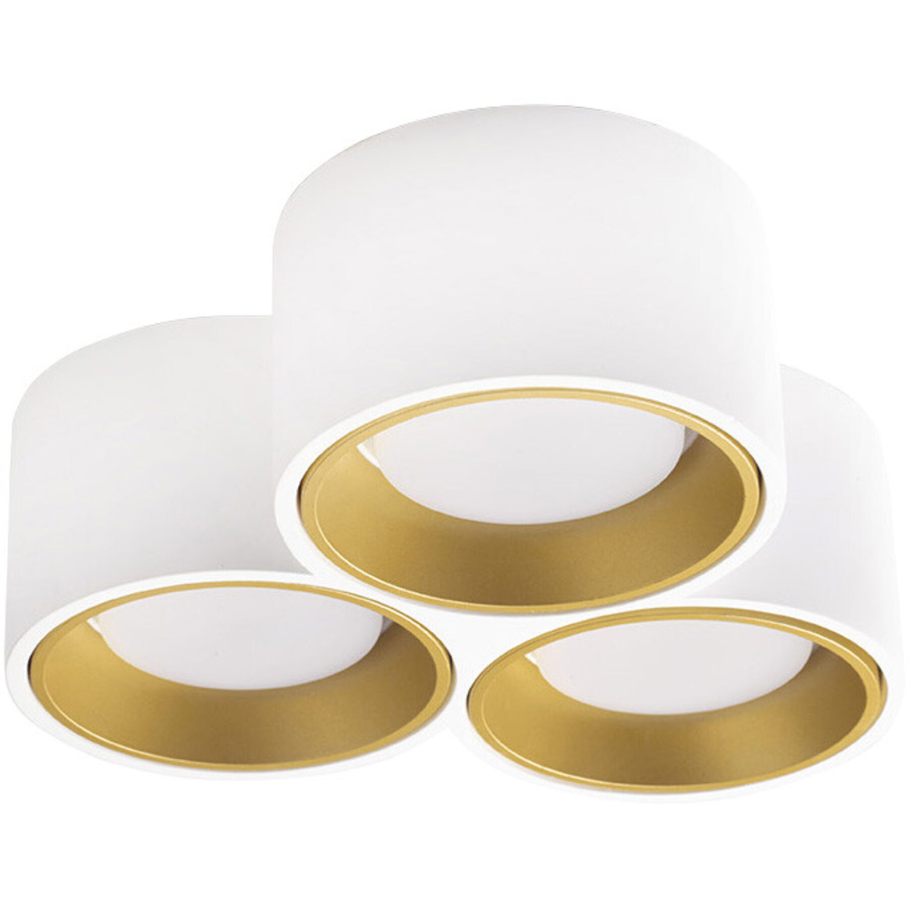 Deckenlampe Nasso weiss/gold Aluminium/Stahl 1560 lm Dimmbar B 23.5 cm - LED - Lichtfarbe: Warmweiss- LED Energiesparlampe
