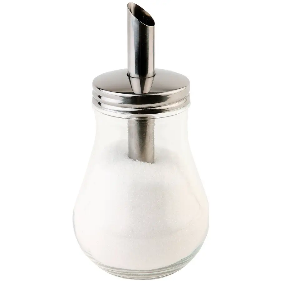 Zuckerstreuer Aps Silber/Transparent Glas/Metall D 8.4 cm