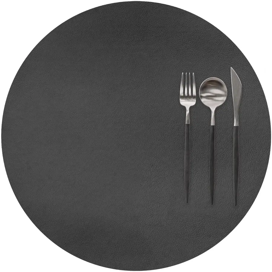 Tischset Togo schwarz Kunstleder Rund B 38 cm