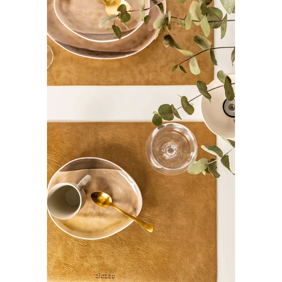 Tischset Troja goldfarben Kunstleder Rechteckig B 33 cm