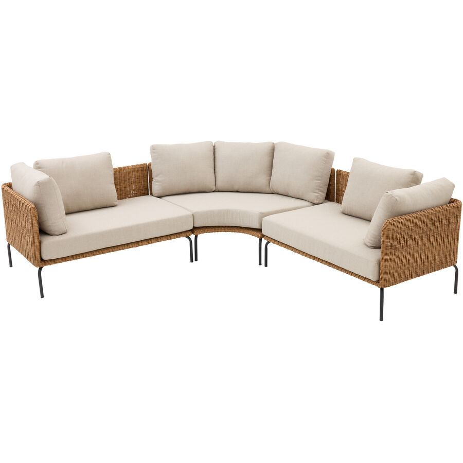 Gartenlounge Venta braun Stahl 3 B 230 T 230 cm
