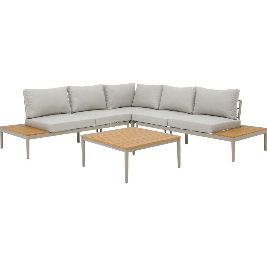 Gartenlounge Florida Grau Aluminium B 246.5 cm – Farbe: hellgrau – Gartenlounge – Wetterfeste Gartenmöbel & Accessoires