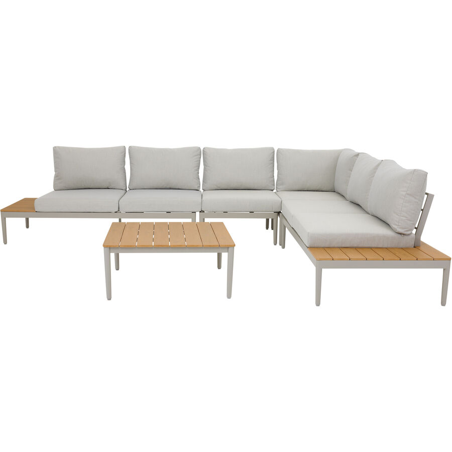 Lounge Florida Grau Aluminium 314.5 cm 246.5 cm – Farbe: hellgrau – Gartenlounge – Wetterfeste Gartenmöbel & Accessoires