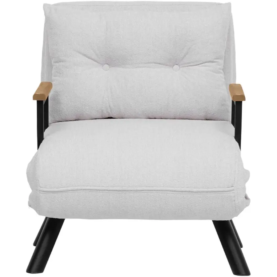 Funktionaler Sessel Foldbar Stoff weiss ausziehbar B 78 cm T 60 cm H 78 cm