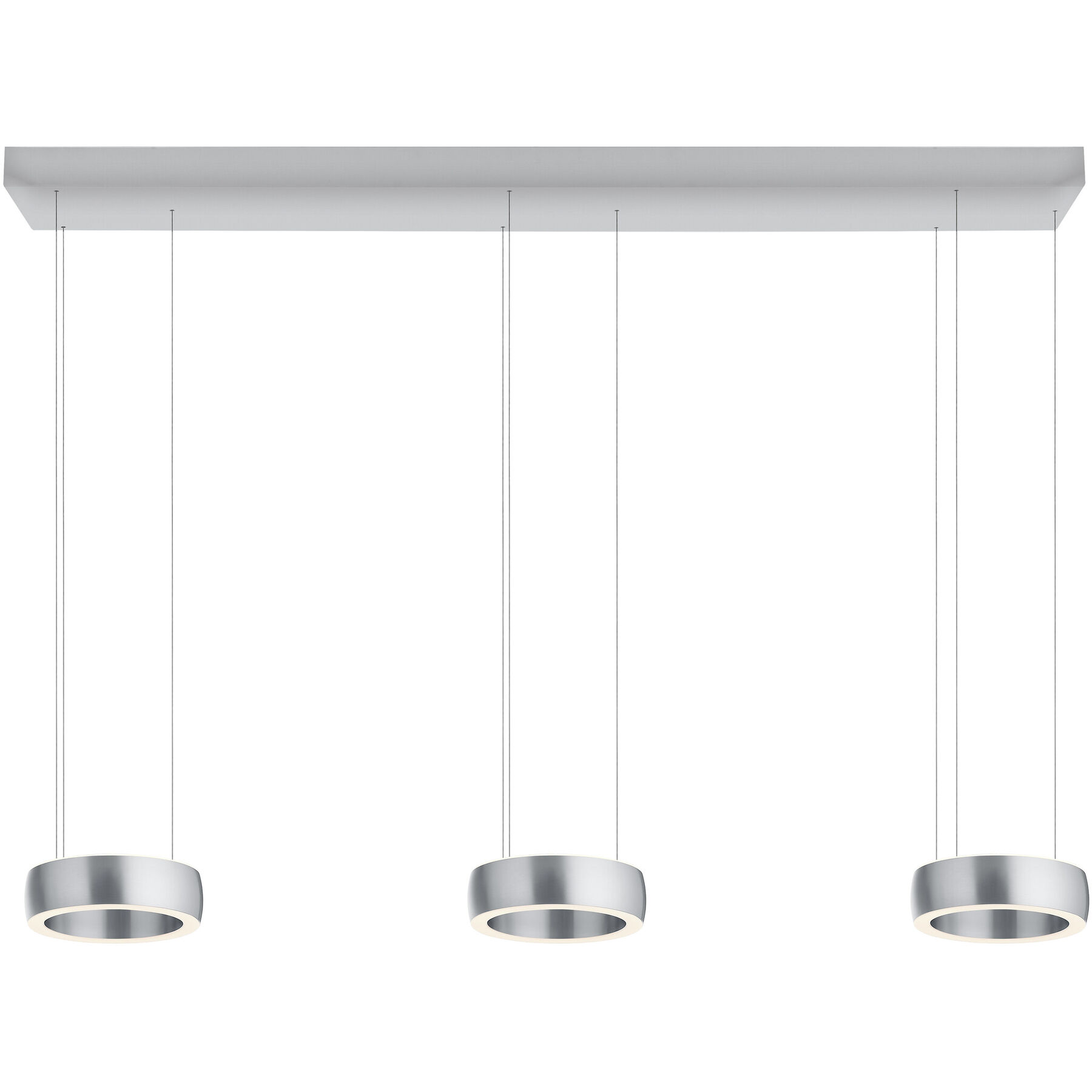 Bankamp Designer-Pendellampe Orbit Alu matt Aluminium/Stahl 8400 lm Dimmbar B 130 cm - LED - Lichtfarbe: Extra warmweiss- LED Energiesparlampe