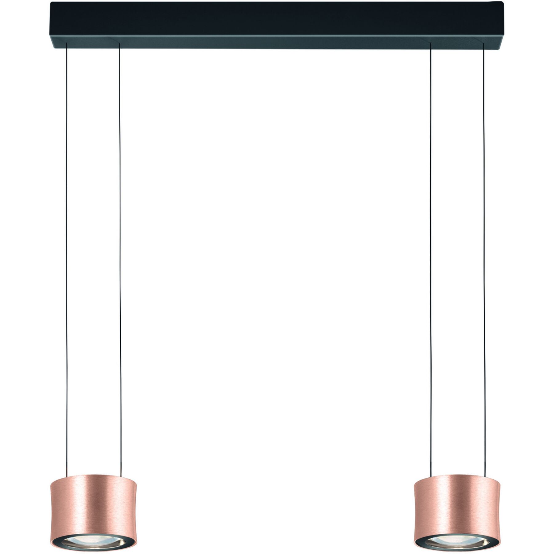 Bankamp Designer-Pendellampe Impulse Rose/Gold eloxiert Aluminium/Stahl 2480 lm Dimmbar B 68 cm - LED - Lichtfarbe: Extra warmweiss - LED Energiesparlampen