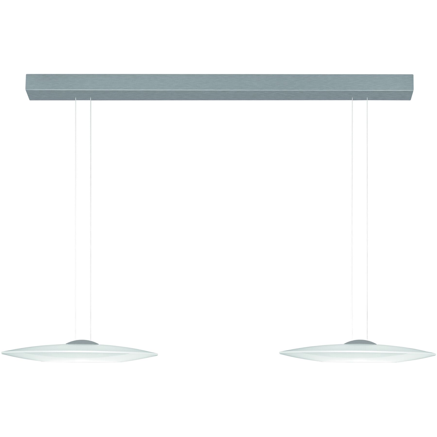 Bankamp Designer-Pendellampe DISC Alu matt Aluminium/Stahl 4400 lm Dimmbar B 120 cm - LED - Lichtfarbe: Extra warmweiss - LED Energiesparlampen