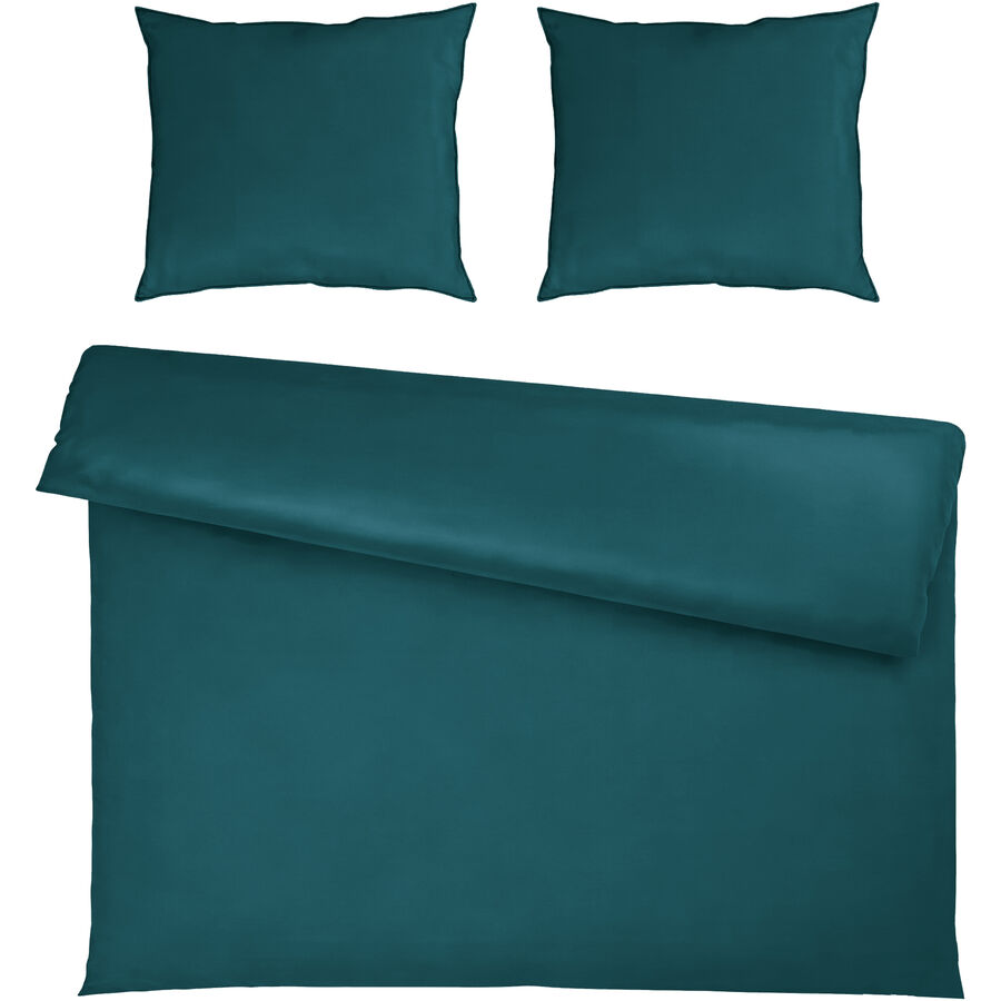 Bettgarnitur Tara 200x210+2x65x65cm petrol - Material: 50% Baumwolle / 50% TENCEL™ Lyocell