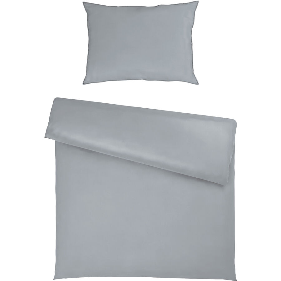Bettgarnitur Tara 160x210+65x100cm silber - Material: 50% Baumwolle / 50% TENCEL™ Lyocell