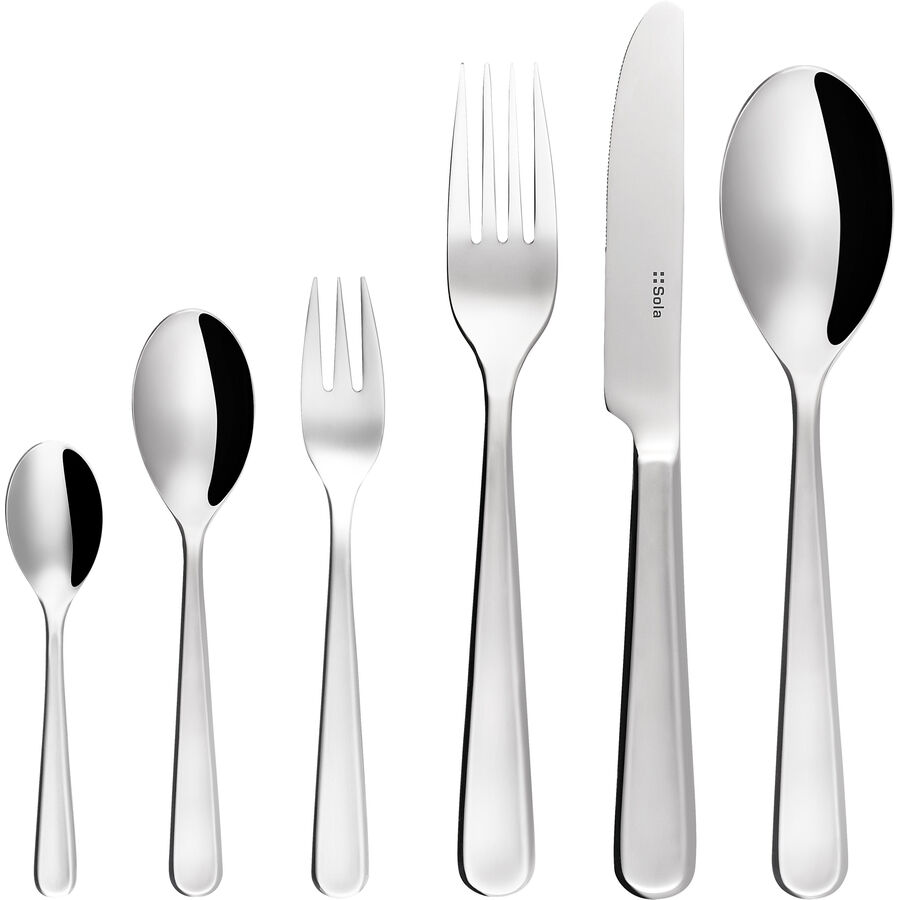 Sola Besteck-Set 36-tlg. Cannes Grau – Farbe: chrom – Material: Chromnickelstahl 18/10 – Besteck-Set 36-tlg.