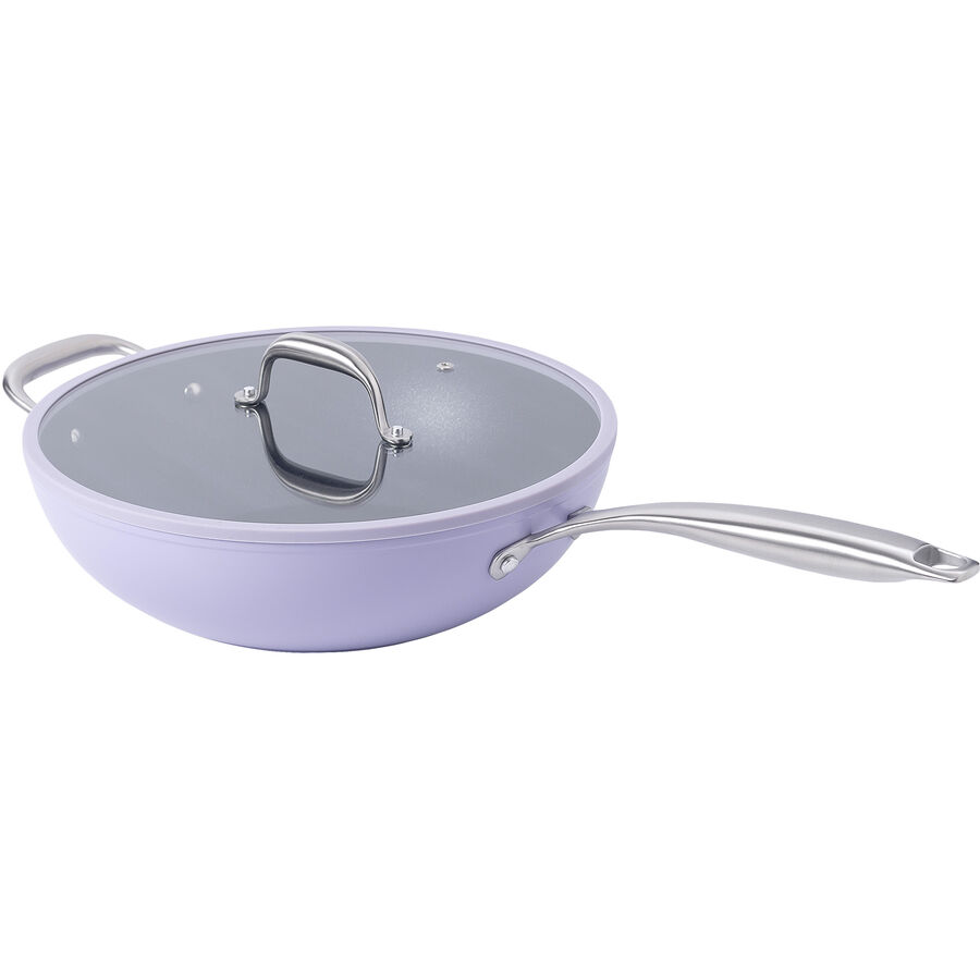 Bratpfanne Colori Lila/Schwarz Aluminium D30 cm H8.5 cm