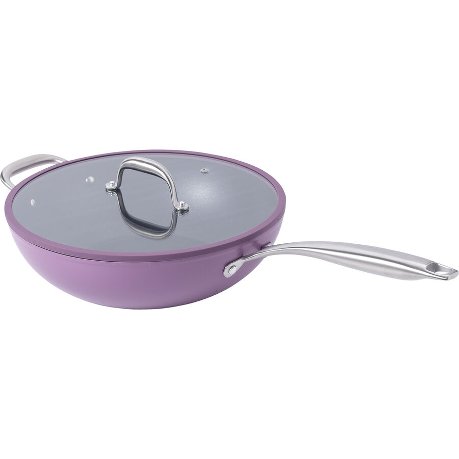 Bratpfanne Colori deep taupe / schwarz Aluminium D30 cm H8.5 cm
