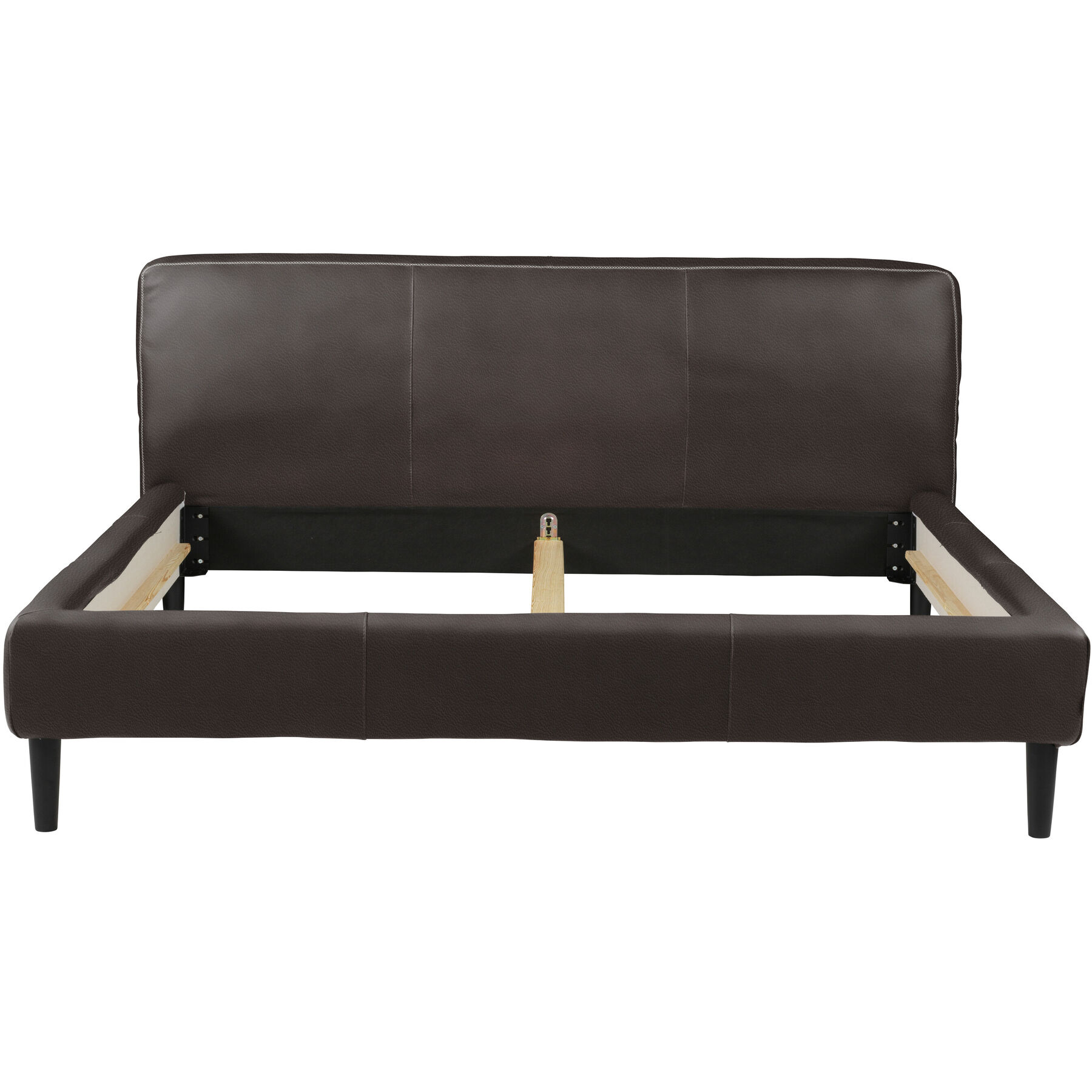 Bett Bly dunkelbraun Leder 160 x 200 cm